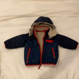Patagonia reversible fleece puffer jacket coat
